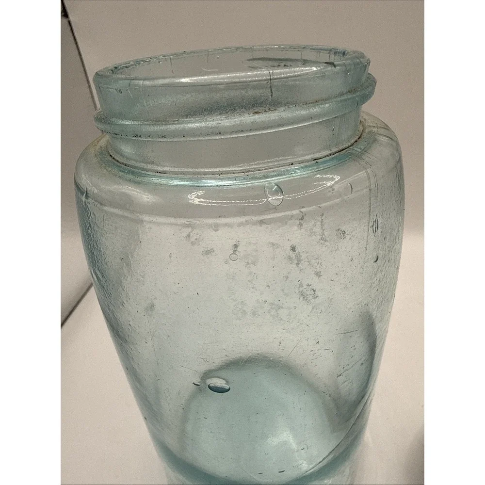 Old Mason's Patent Nov 30th 1858 Green 1 Quart Antique Canning Jar Zinc Lid #8‎